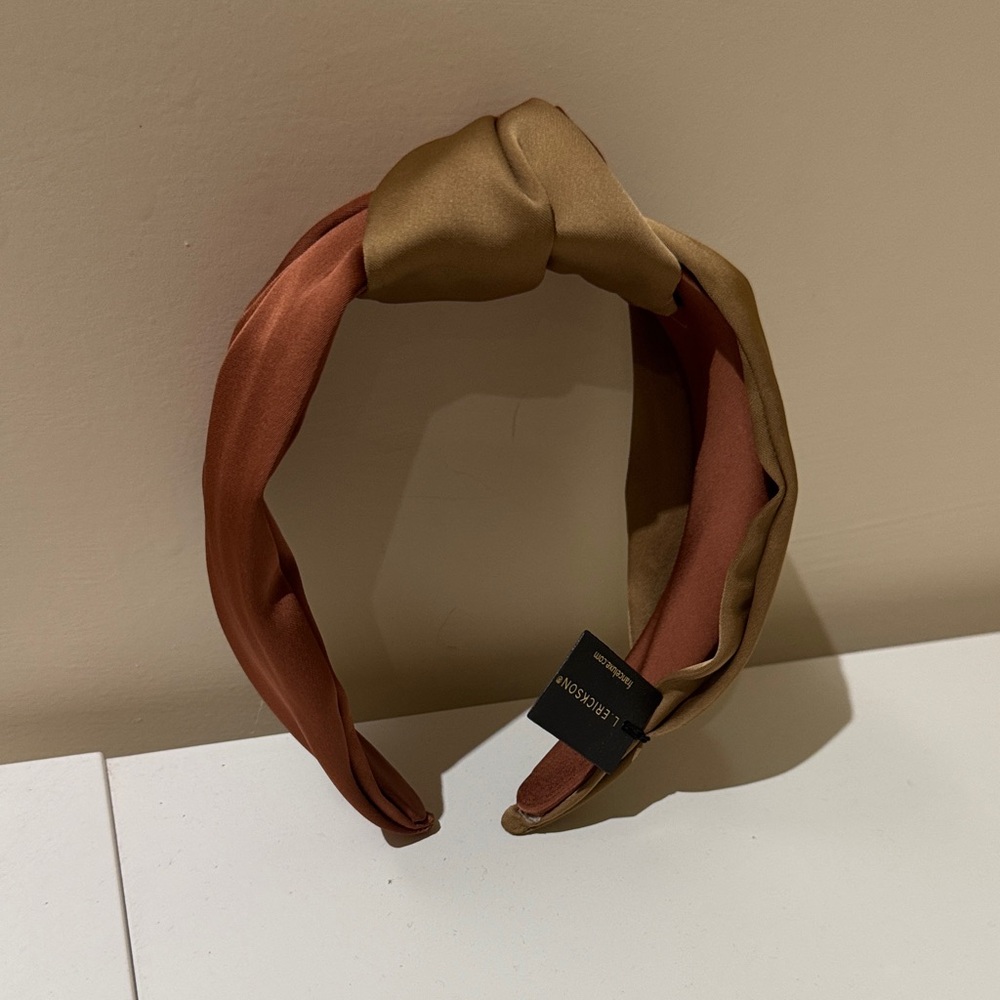 BRAND NEW WITH TAGS Elegant top knot Brown and Tan Headband